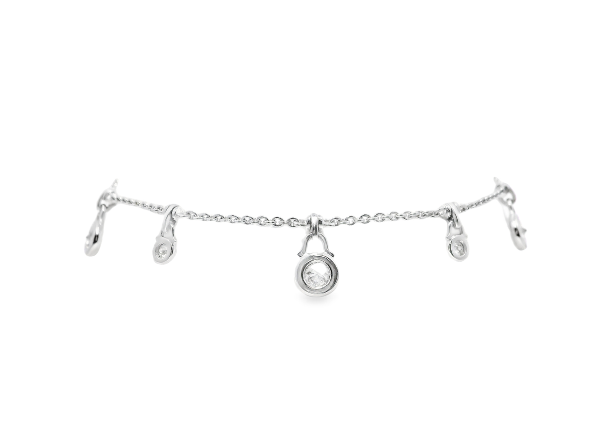 0.55CT Diamond Bezel Bracelet 18k White Gold