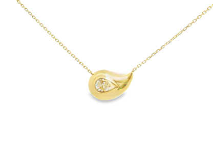 0.73CT Lab Diamond Pendant 14k Yellow Gold