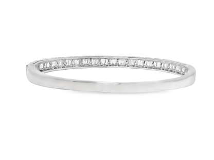 3.17CT Diamond Bangle 18k White Gold