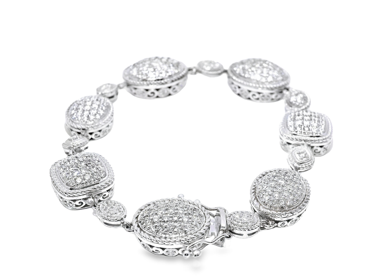 4.95CT Diamond Fashion Bracelet 14k White Gold