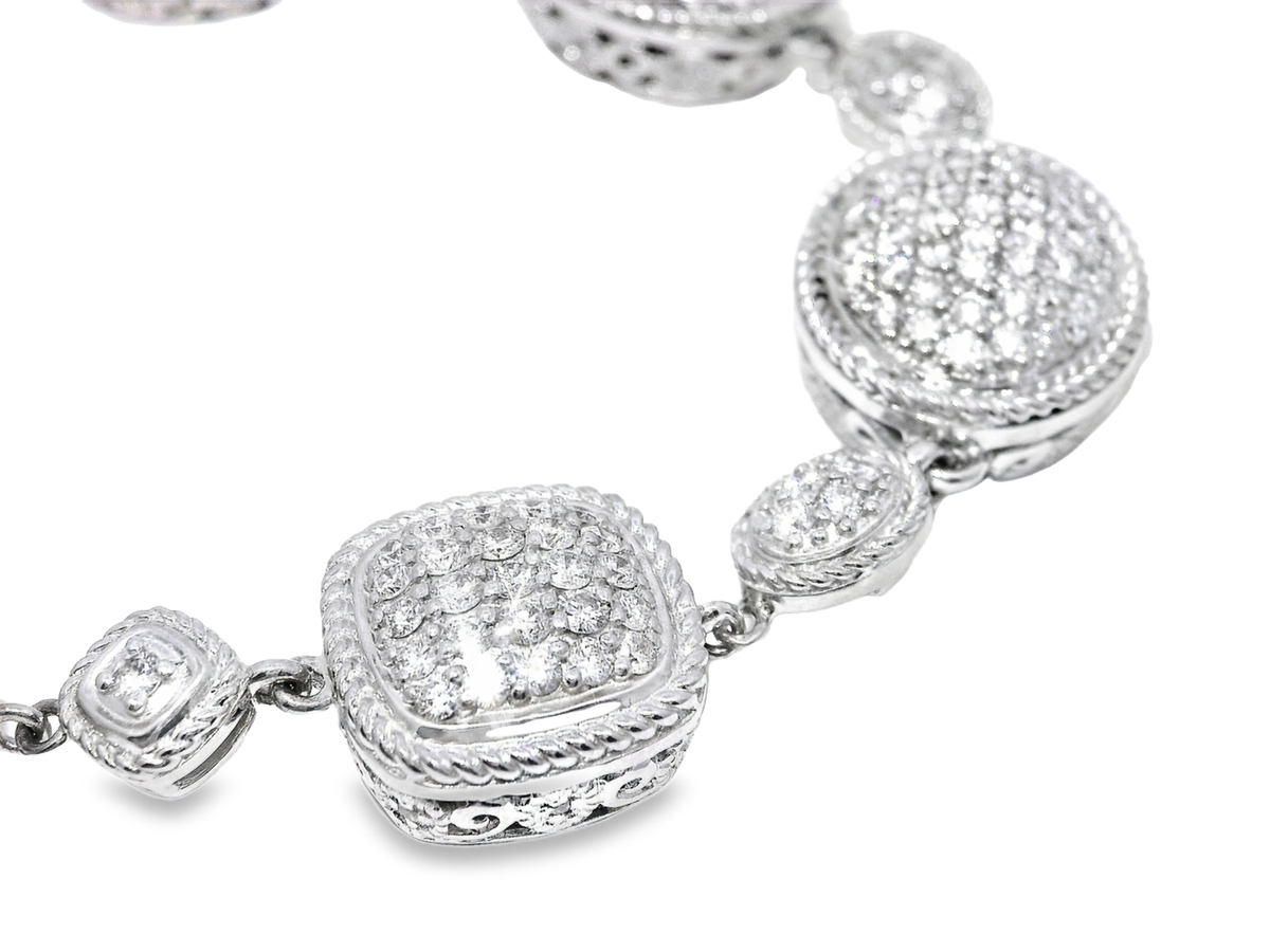 4.95CT Diamond Fashion Bracelet 14k White Gold