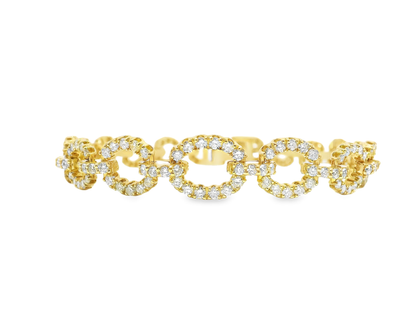 4.16CT Diamond Bracelet 14k Yellow Gold