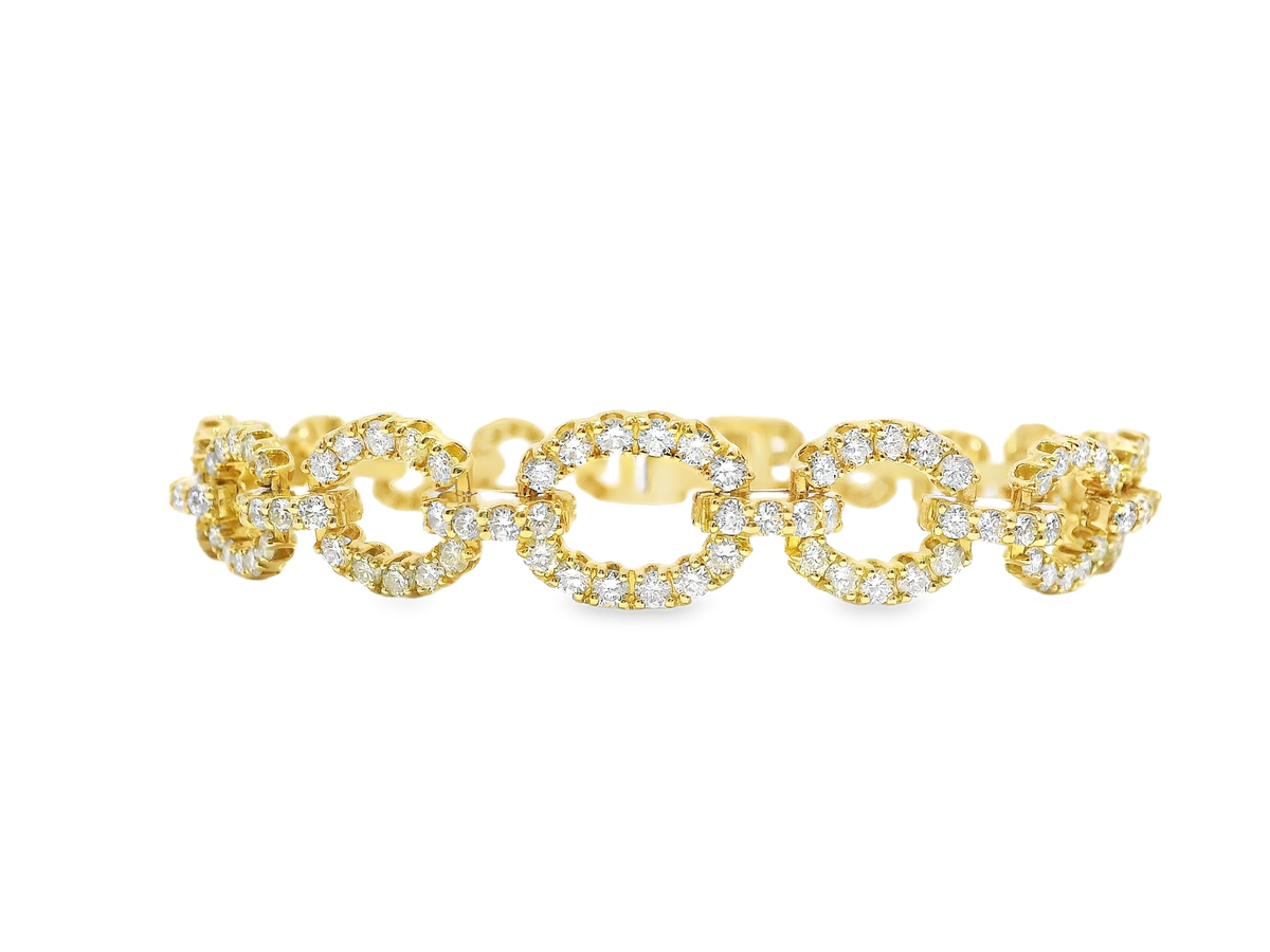 4.16CT Diamond Bracelet 14k Yellow Gold