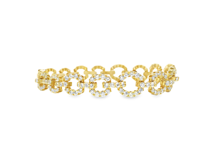 4.16CT Diamond Bracelet 14k Yellow Gold