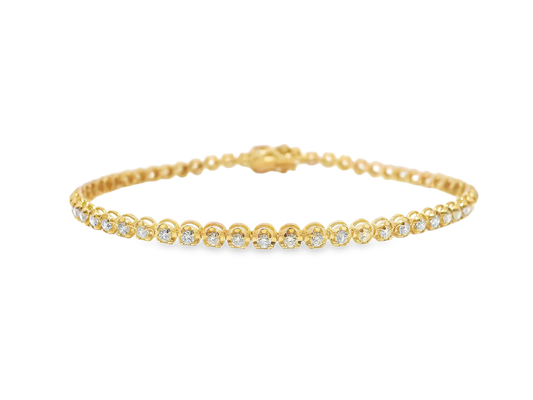 1.32CT Diamond Bracelet 14k Rose Gold