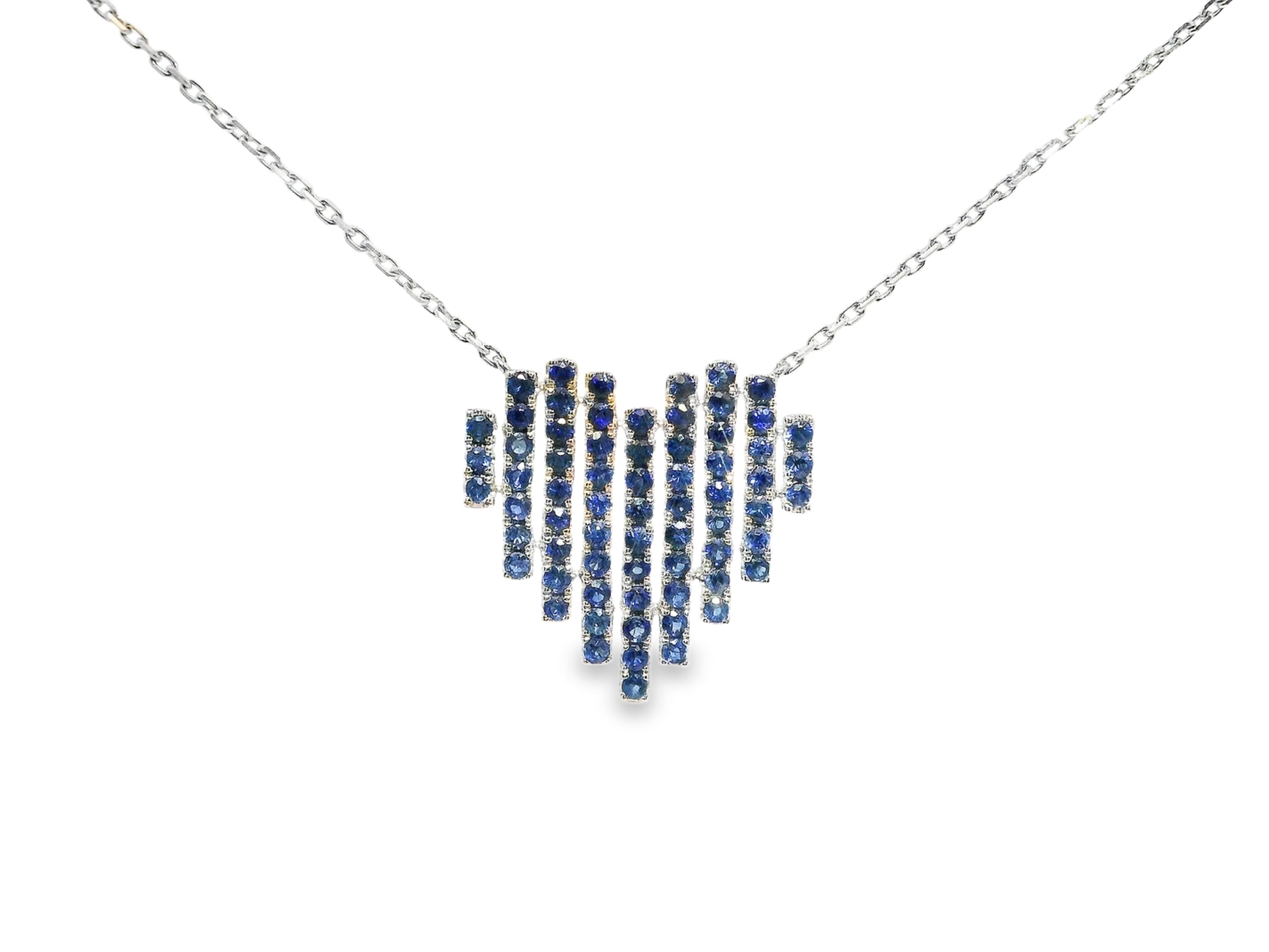 1.05ct sapphire heart pendant in 14k white gold – Niara