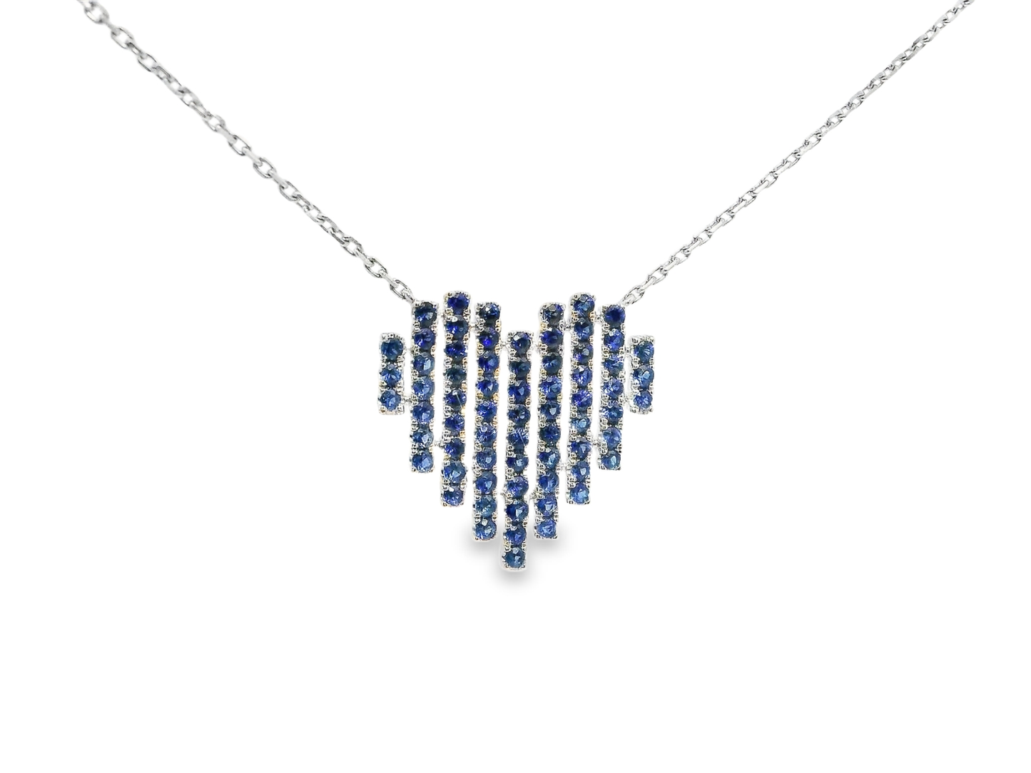 1.05ct sapphire heart pendant in 14k white gold – Niara