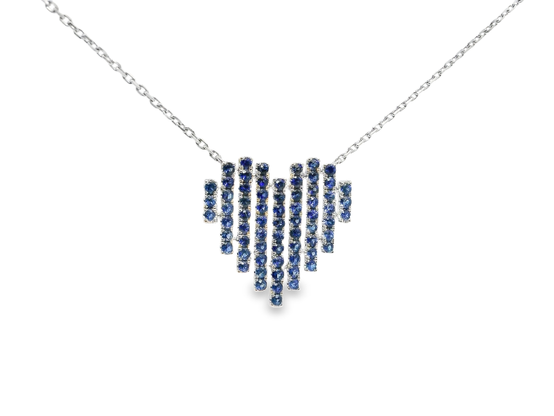 1.05ct sapphire heart pendant in 14k white gold – Niara