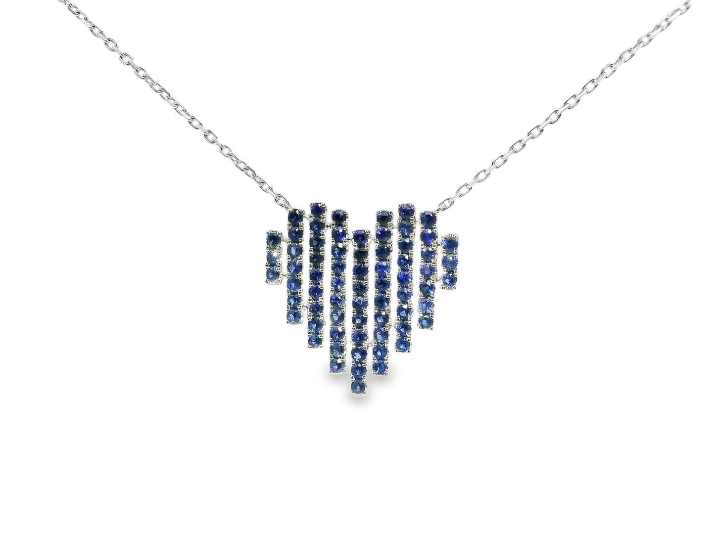 1.05ct sapphire heart pendant in 14k white gold – Niara