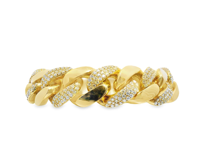 6.25CT Diamond Chain Link Bracelet 14k Yellow Gold