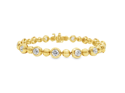 3.01CT Diamond Bezel Bracelet 14k Yellow Gold