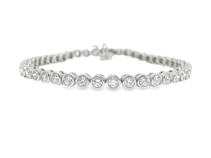 4.09CT Diamond Bezel Bracelet 14k Gold