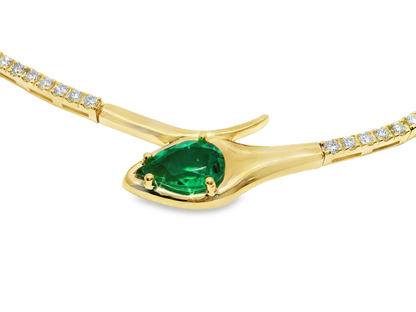 2.69CT Diamond 1.12CT Emerald Lab Certified Stone 14k Yellow Gold