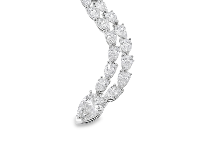 19.69CT Small Lab Pear Shape Diamond 1.89CT Center Pear Shape Lab Diamond Necklace 14k White Gold