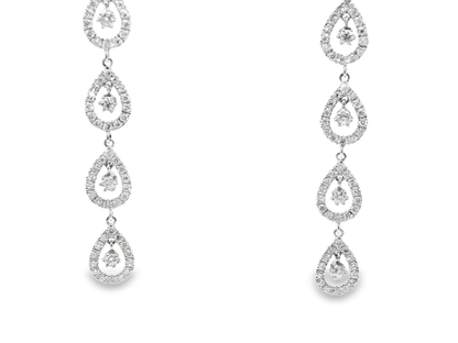 3.00CT Diamond 14k White Gold Earring