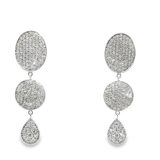 4.05CT Diamond 14k white Gold Earring