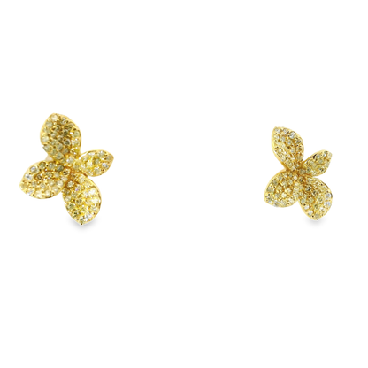 0.95CT Diamond 14k Yellow Gold Earring