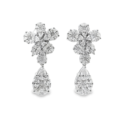 3.99CT Diamond 14k Yellow Gold Earring
