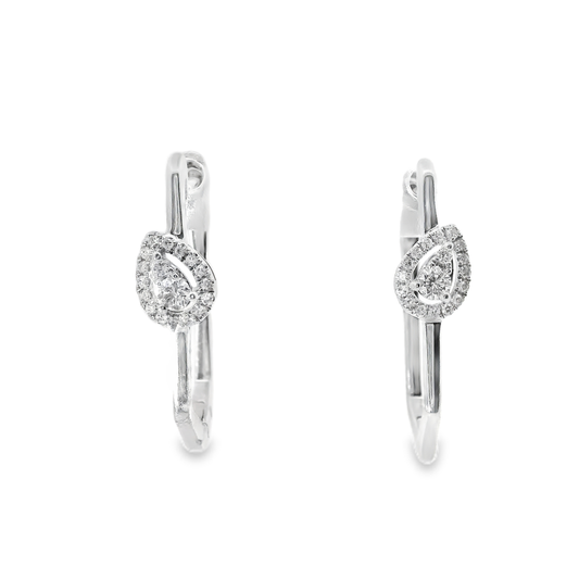 0.21CT Diamond Hoop 14k Rose Gold Earring