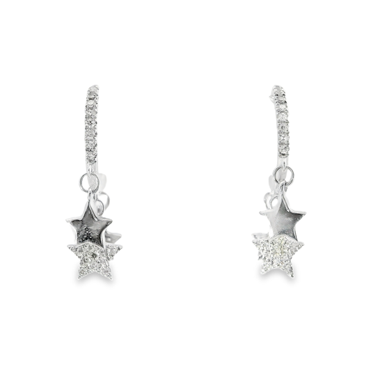 0.12CT Diamond 14k White Gold Earring