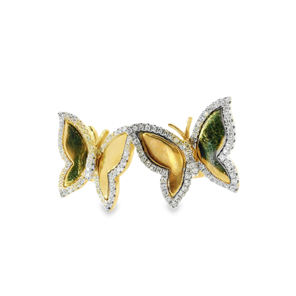 0.38CT Diamond 14k Yellow Gold Earring