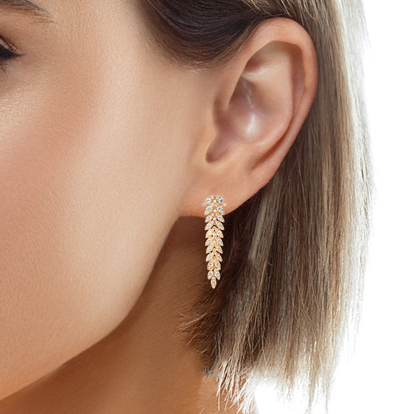 4.89CT Diamond 14K Gold Earring