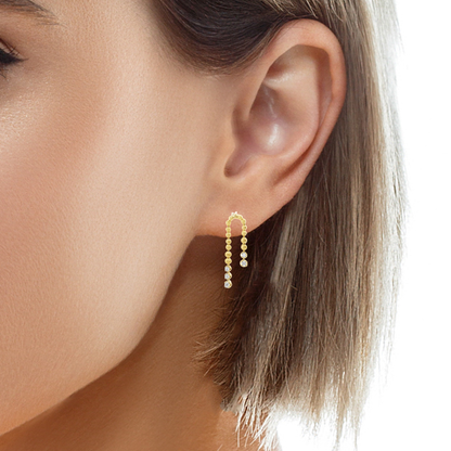 0.33CT Diamond 14k Yellow Gold Earring