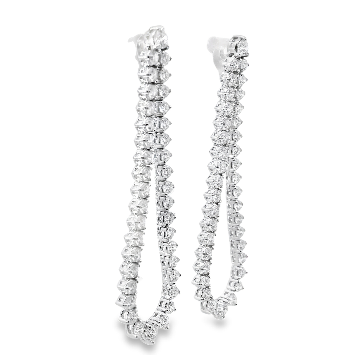 2.62CT Diamond Earrings 14k White Gold