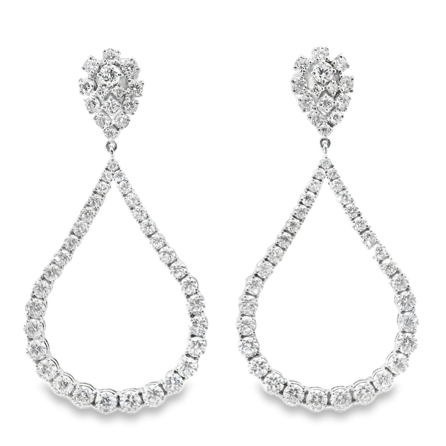 9.79CT Diamond   Earring 18k White Gold
