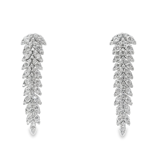 4.89CT Diamond   Earring 14k White Gold