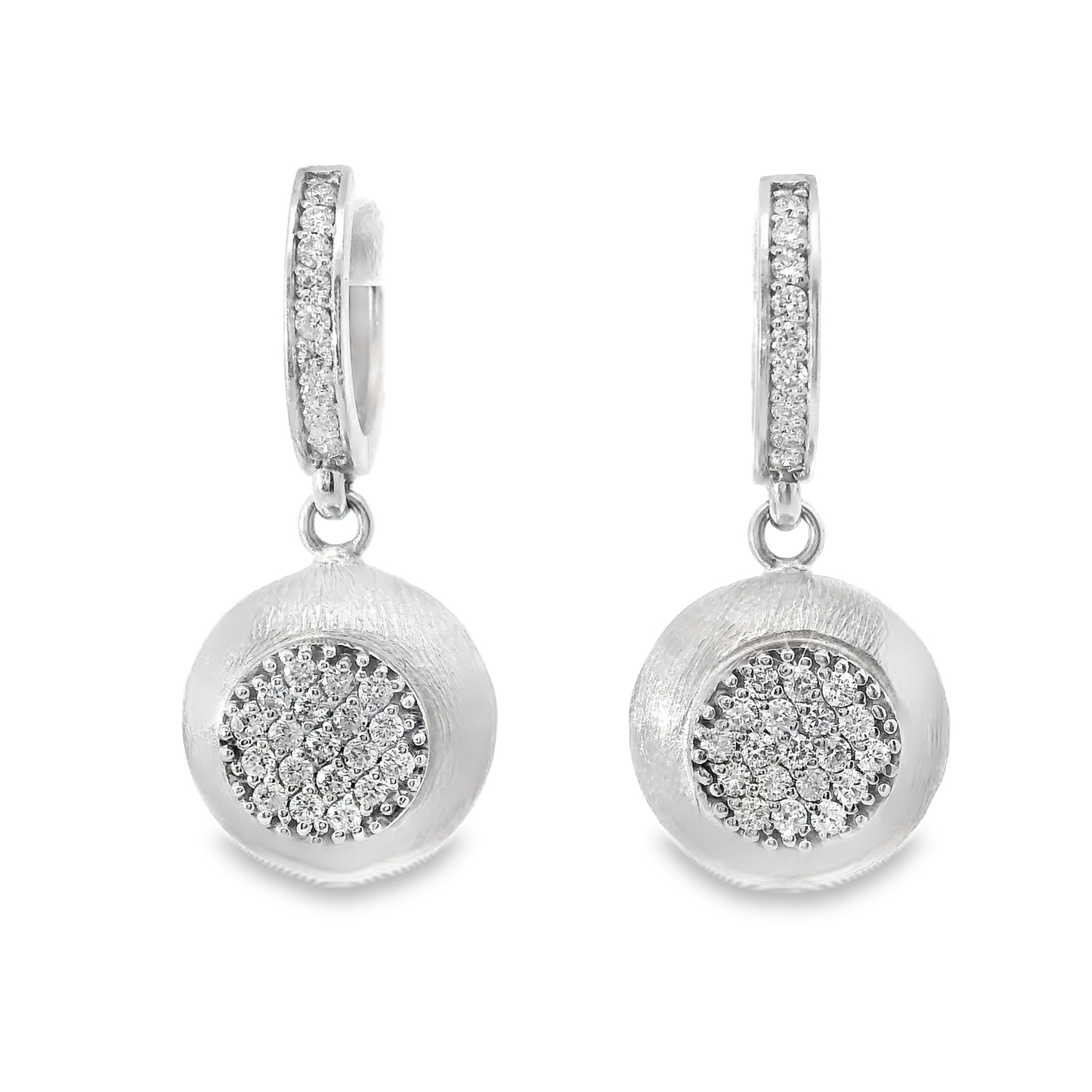 0.46CT Diamond Earring 14k White Gold