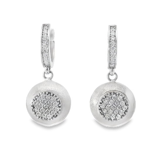 0.46CT Diamond Earring 14k White Gold