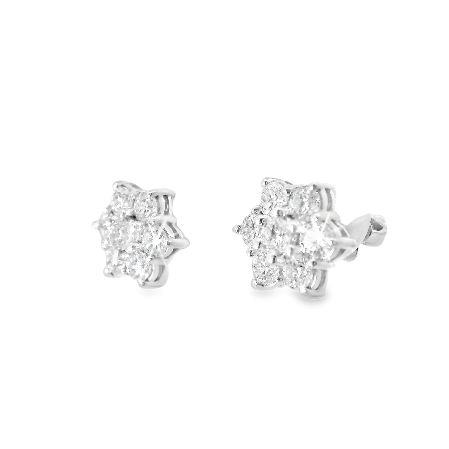1.25CT Diamond  14k  White Gold Earring