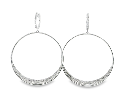 0.72CT Diamond   14k White Gold Earring