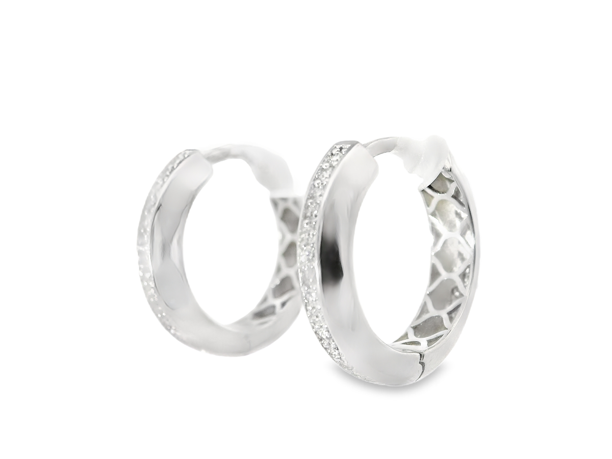 0.29 CT Diamond  18k White Gold Earring