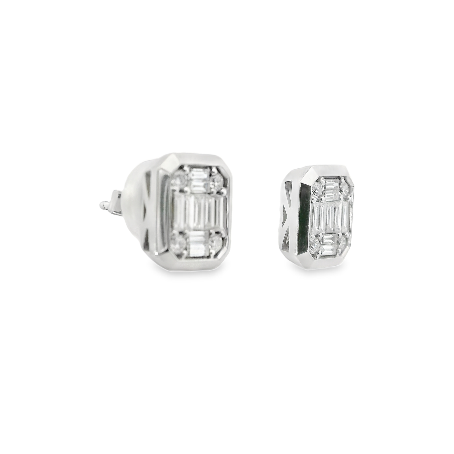 0.63CT Diamond  14k White Gold Earring