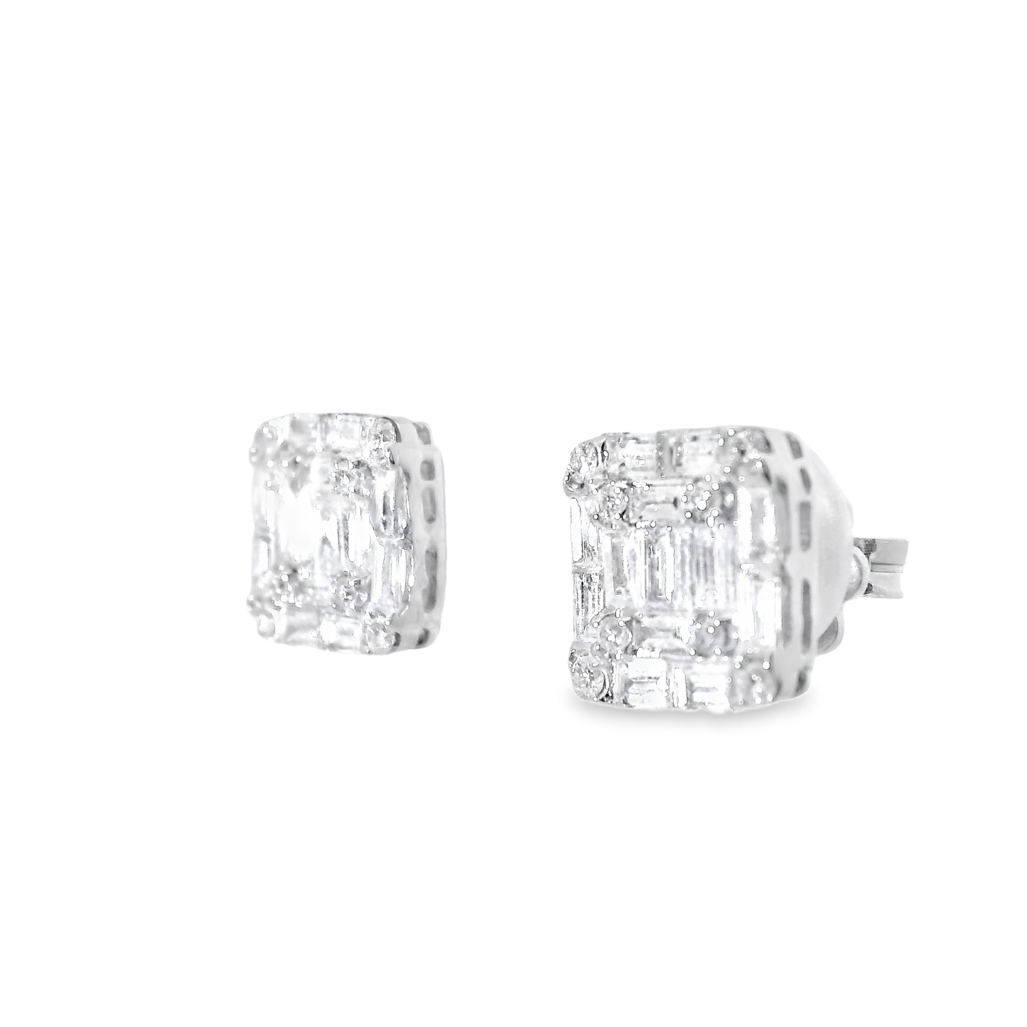 0.85CT Diamond 18k White Gold Earring