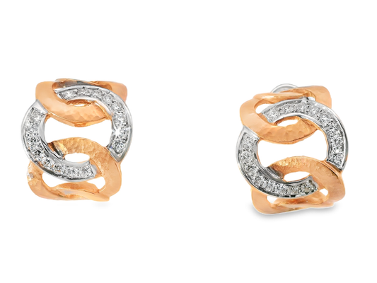 0.97CT Diamond  18k Rose Gold Earring