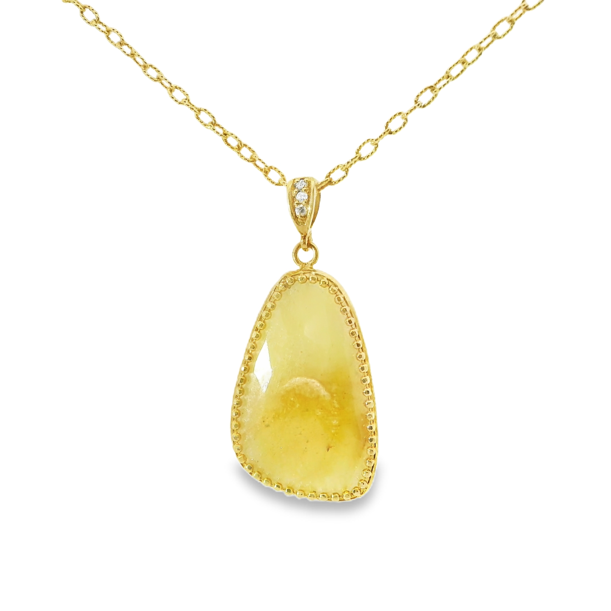 0.03ct diamond pendant in 14k yellow gold – Niara