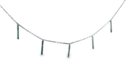 0.35CT Blue Sapphire 14k White Gold