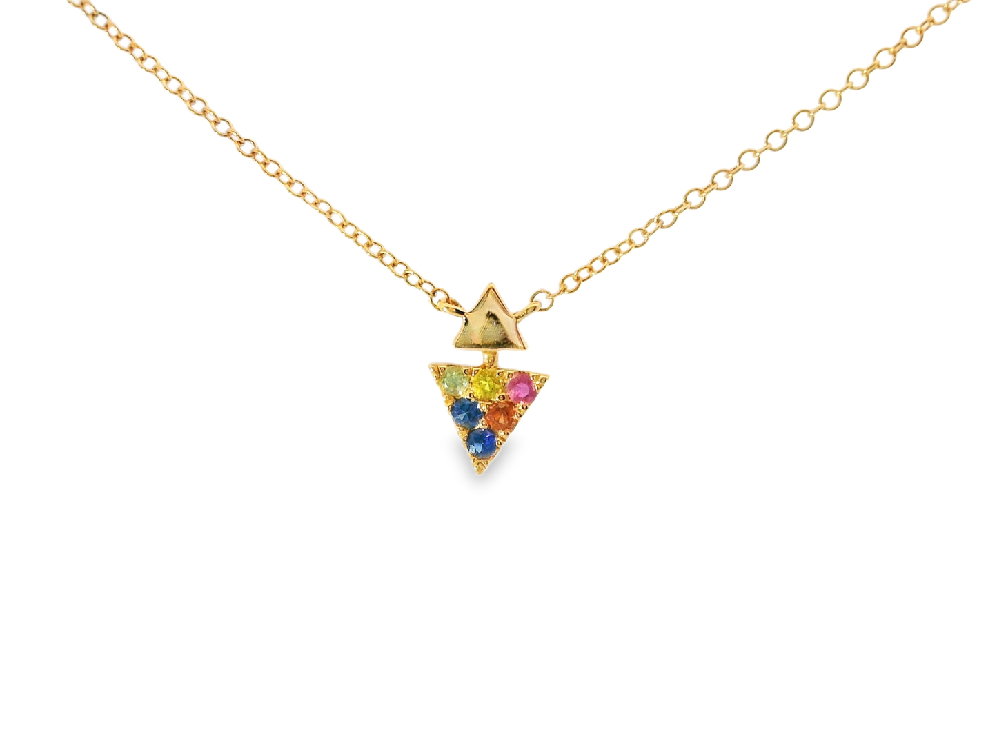 0.20CT Mixed Sapphire 14k Rose Gold Pendant