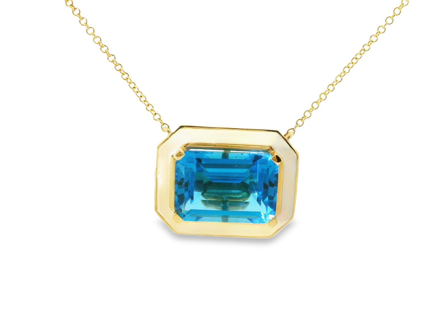 topaz pendant in 14k white gold – Niara