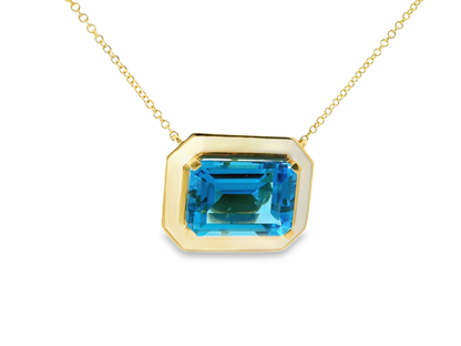 topaz pendant in 14k white gold – Niara