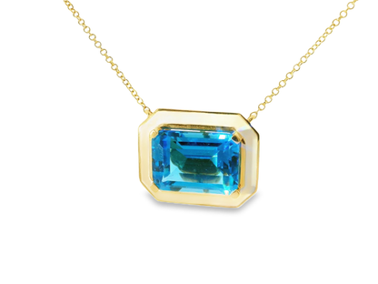 topaz pendant in 14k white gold – Niara