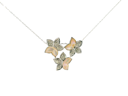 0.11CT Diamond with Pearl 18k White Gold Pendant