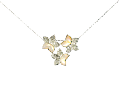 0.11CT Diamond with Pearl 18k White Gold Pendant