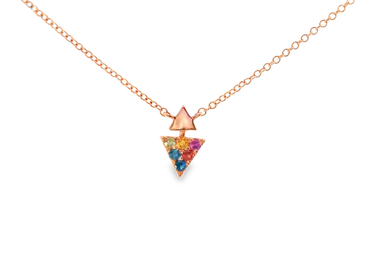 0.20CT Mixed Sapphire 14k Rose Gold Pendant