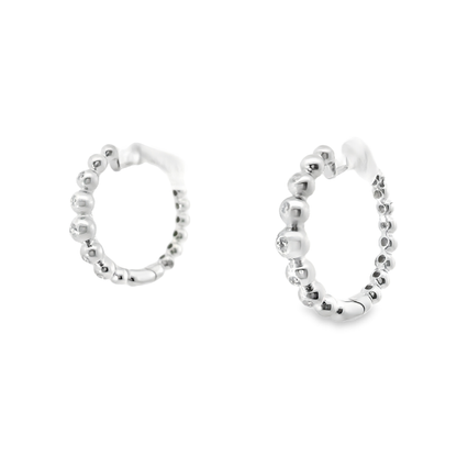 0.20CT Diamond Hoop Earrings 18k White Gold