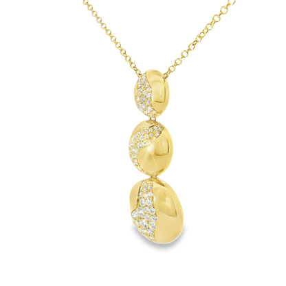 1.05CT Diamond w 14k Yellow Gold Pendant