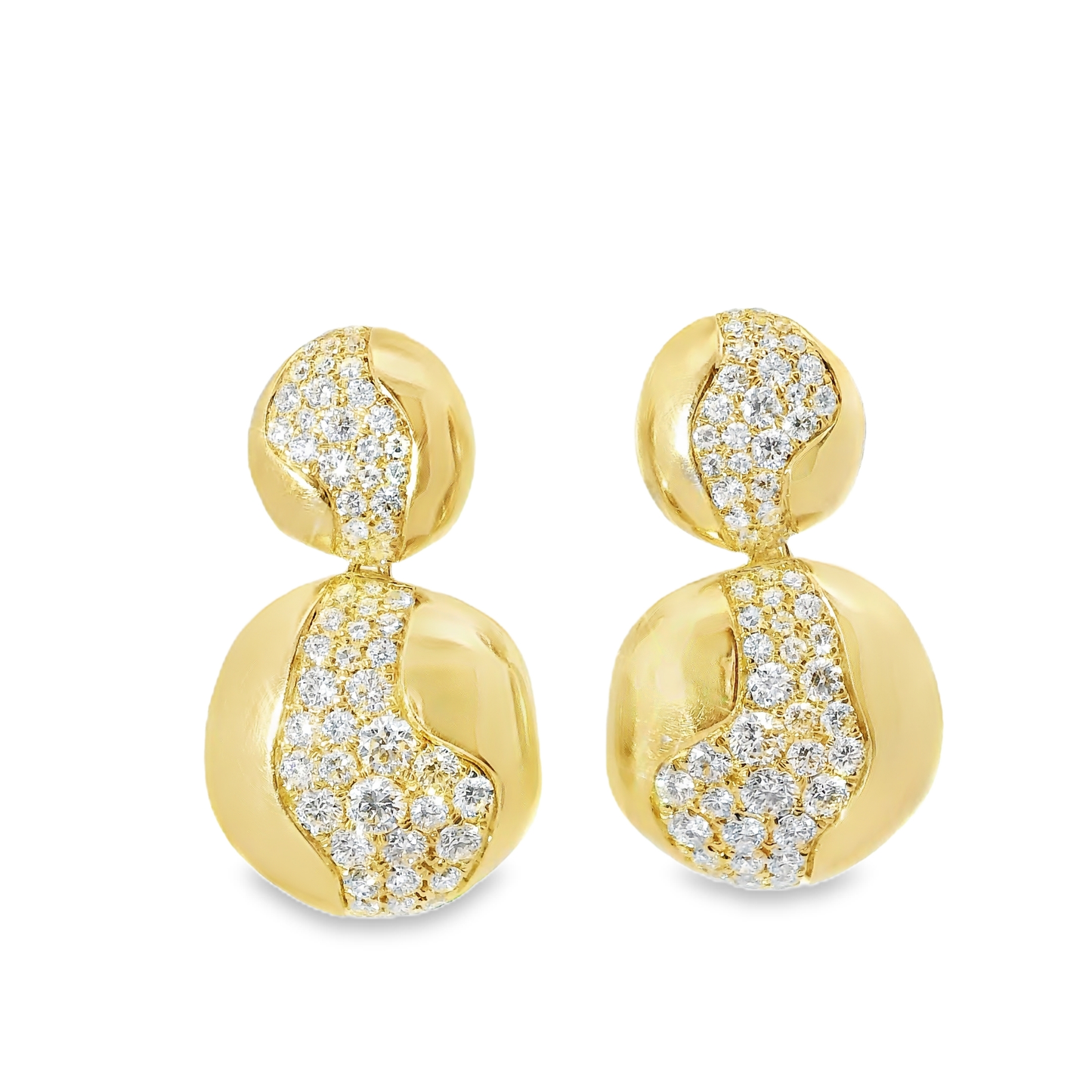 1.62CT Diamond  14k Yellow Gold Earring